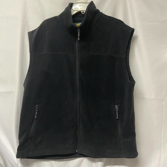 Cabela's Vest Black Full Zip Size L Fleece Polyester - Picture 1 of 4